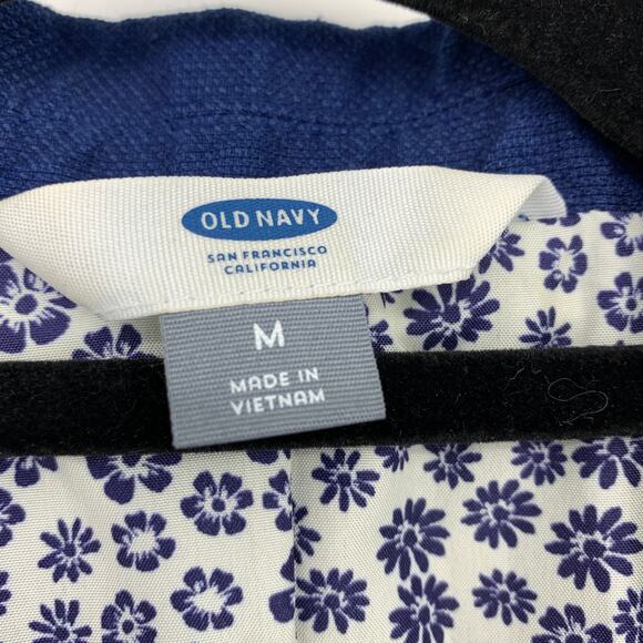 Old Navy Single Button Blazer Jacket Womens Size Medium Blue Linen Blend - Picture 5 of 6